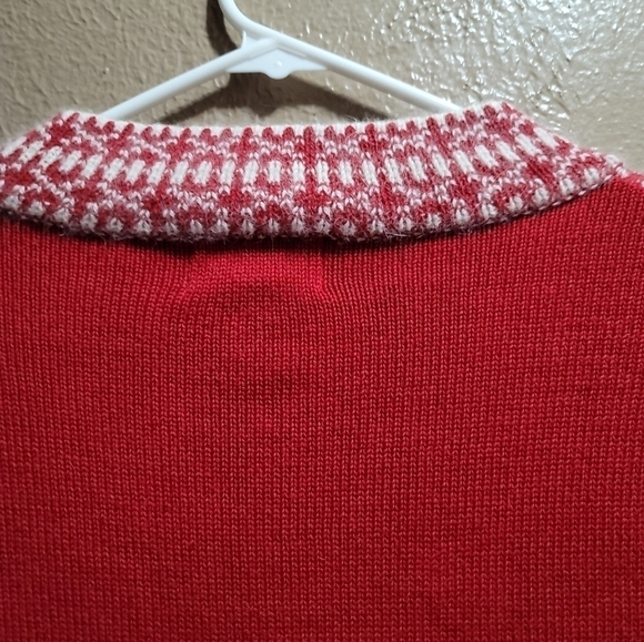 Snowflake Fair Isle Sweater Vest Ref White XL Zip Cotton Angora Rabbit Hair Soft - Picture 8 of 9